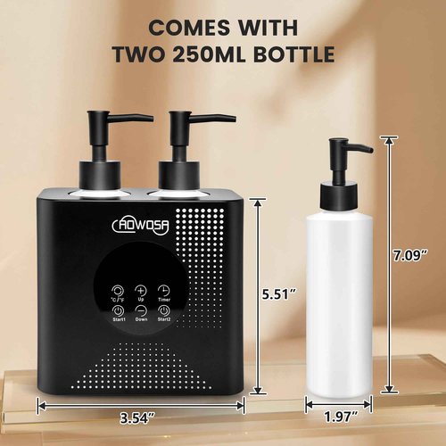 Massage Oil Warmer Double Bottle Professional Electric Lotion Digital Heater for SPA, Portable Oil Warmer Heated Cream for Beauty Salon Home, with ℃/℉ Switchable Display, Four Dispenser Bottle