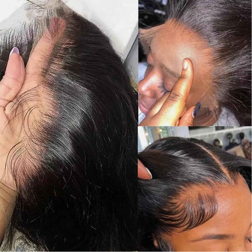 LHHUR 13x4 Lace Front Wigs Human Hair Pre Plucked with Baby Hair 220% Density 24inch HD Transparent Straight Lace Front Wigs Human Pre Plucked For Black Women Frontal Wigs Human Hair
