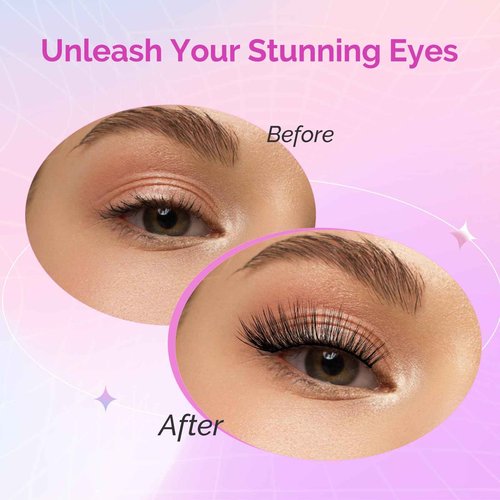 MelodySusie Nail Dust Collector with Reusable Filter with Natural Eyelashes 7 Pairs N02