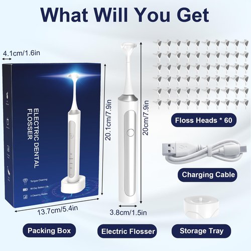 Electric Flosser with Replaceable Floss Picks (0.35 Foot (Pack of 1))