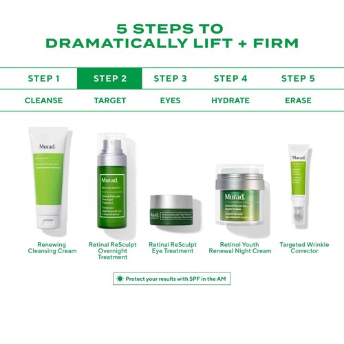 Murad Retinal ReSculpt Overnight Treatment Refill - Advanced Face & Neck Serum with Encapsulated Retinal, Kangaroo Paw, Olive, Oat Smooths Deep Wrinkles & Crepey Skin, Lifts Sagging Skin - 1 Fl Oz