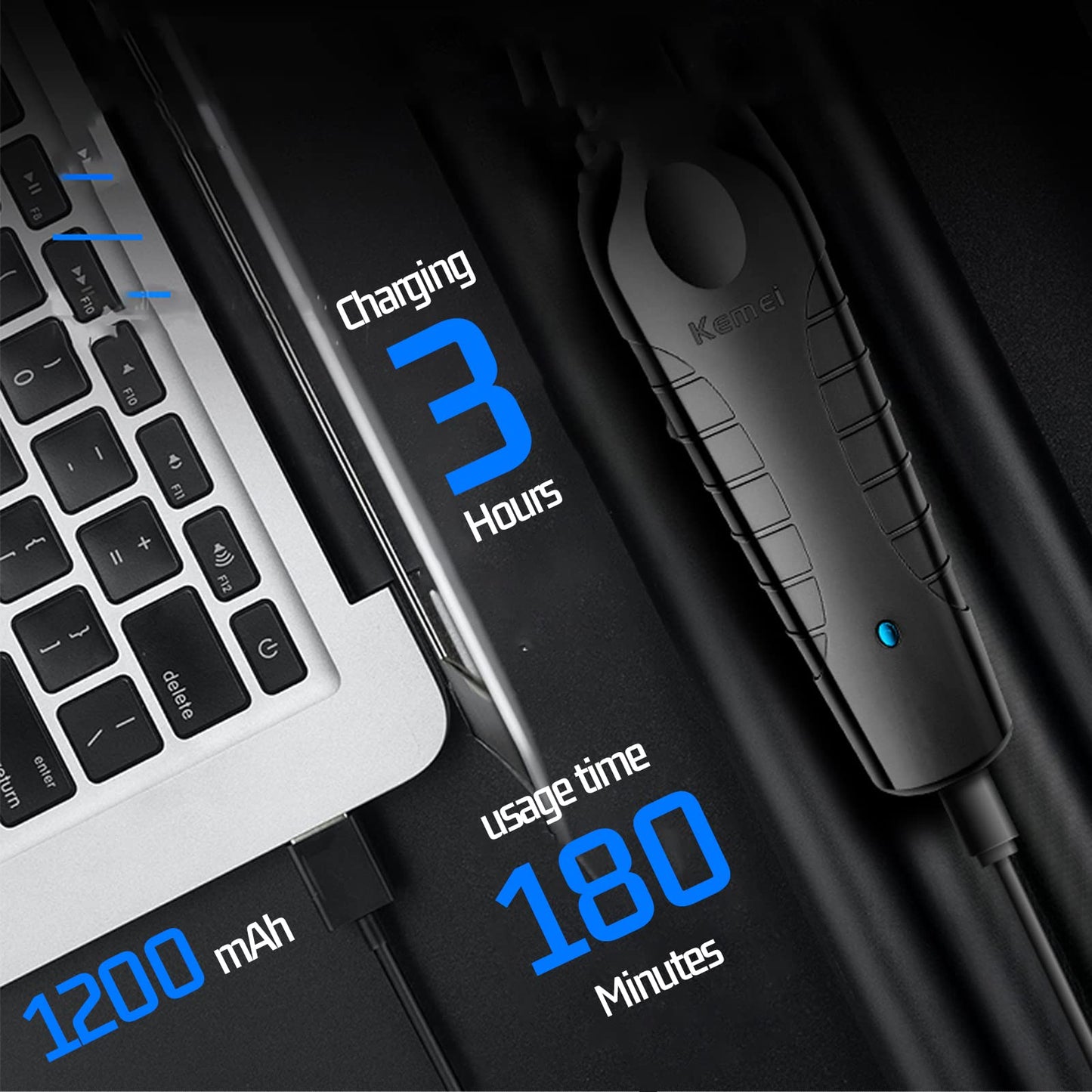 KEMEI Hair Clipper and Trimmer Set Professional Cordless Hair Clipper for Men Electric Beard Trimmers Barber Hair Cuttings Kit, T Blade Trimmers for Men, KM-2296，KM-2299