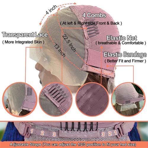 Blue Lace Front Wigs Human Hair Body Wave 28 Inch 13x4 Dark Blue HD Lace Frontal Wig Human Hair Wear and Go Glueless Royal Blue Wigs Human Hair Pre Plucked Navy Blue Colored Wigs For Black Women