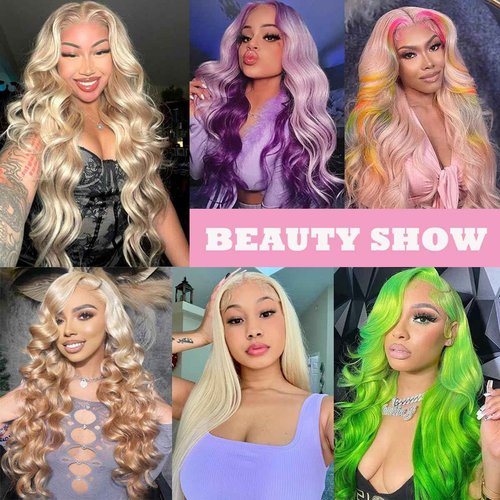 613 Frontal Human Hair BodyWave Blonde Frontal 13x4 Transparent HD Lace with Baby Hair Brazilian Remy Hair Pre Plucked 613 Closure Ear To Ear for Women 18 Inch