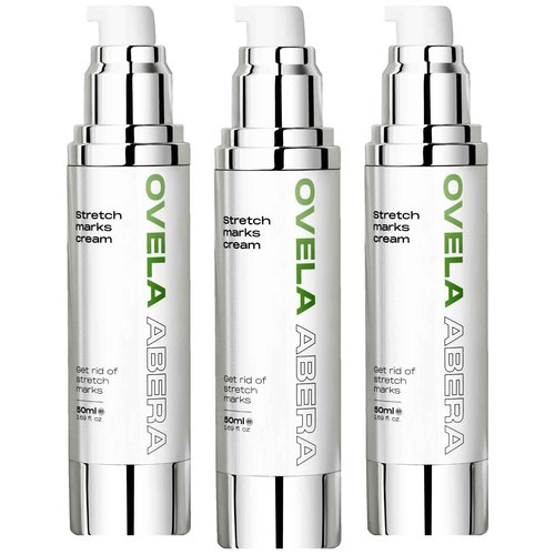 Abera Ovela Maternity Stretch Mark Cream for Pregnancy and Weight Fluctuations, Stretch Mark Treatment Pregnancy Must Haves, Deep Stretch Mark Removal, All Skin Types, 1.69 fl oz, Set of 3
