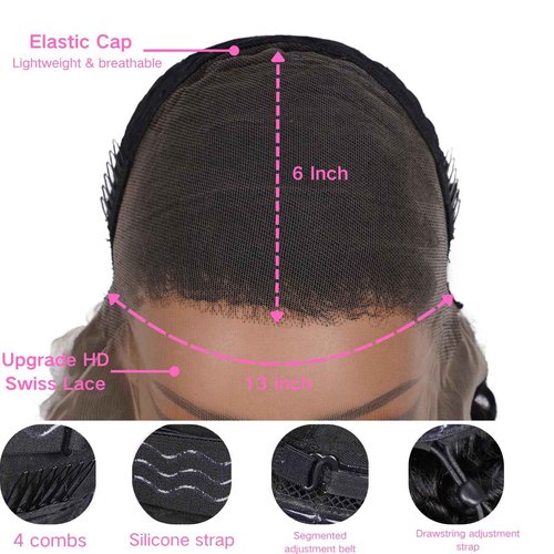 Umikisy 24 Inch Deep Wave Lace Front Wigs Human Hair 13x6 HD Lace Front Wigs Pre Plucked 200% Density Glueless Wigs with Baby Hair Deep Curly Wig for Women