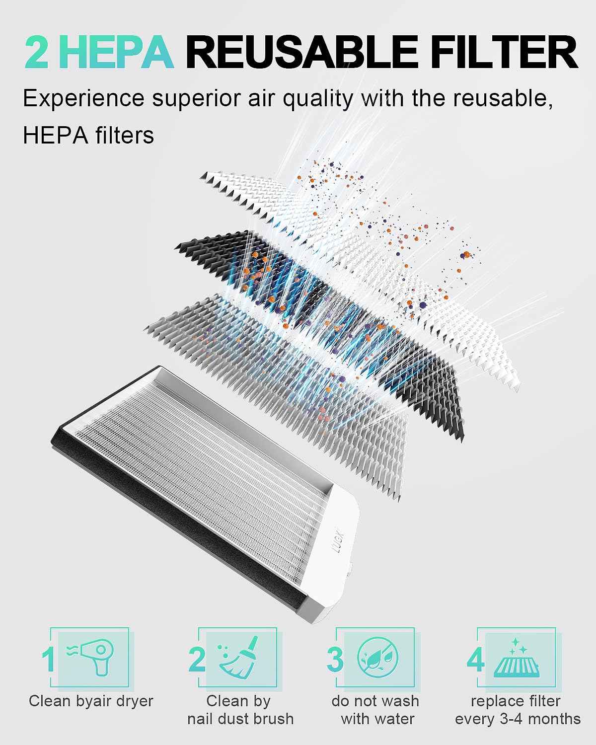 L'UGX Professional Nail Dust Collector with White Gel Nail Polish 15ml