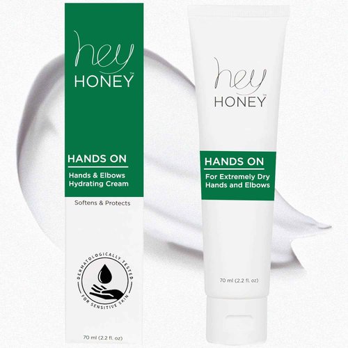 Hey Honey Skincare Hands & Feet Haydration Treatment Gift Set | Spa Grade Home Treatment For Extremely Dry Skin | Instant Relief For Cracked Elbows, Feet and Heels | 7.5 Oz