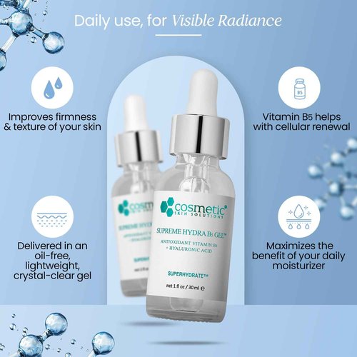 Cosmetic Skin Solutions Supreme Hydra B5 Gel, Antioxidant Vitamin B5 and Hyaluronic Acid Formula (2 oz)