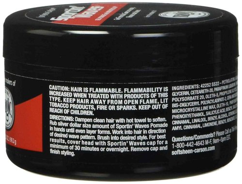 Soft Sheen Sportin Waves 3.5 Ounce Gel Pomade/Wavitrol Jar (103ml) (3 Pack)