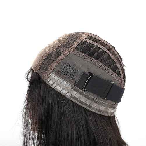 Bob 4x4 Lace Closure Wig Straight Short Bob Wigs Human Hair Middle Central Part Brazilian Virgin Hair Glueless Lace Front Wig for Women with Baby Hair 150% Density (Natural Black Color, 12inch)