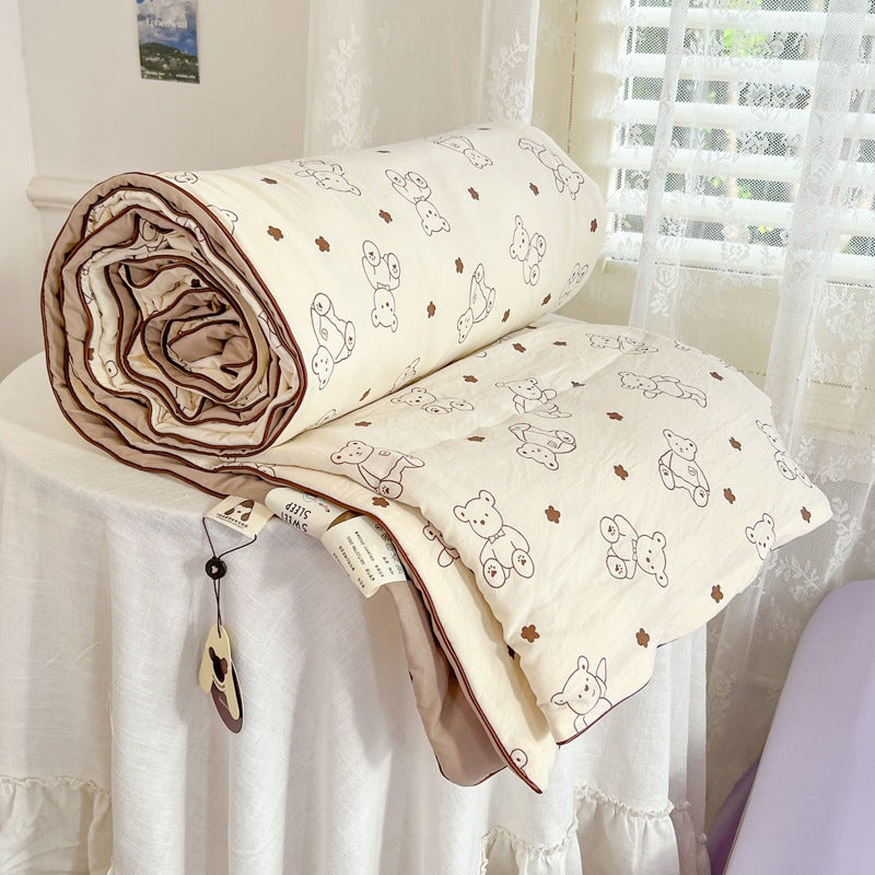 Summer Quilt with Soybean Fiber and Cotton Washable Bedding Set