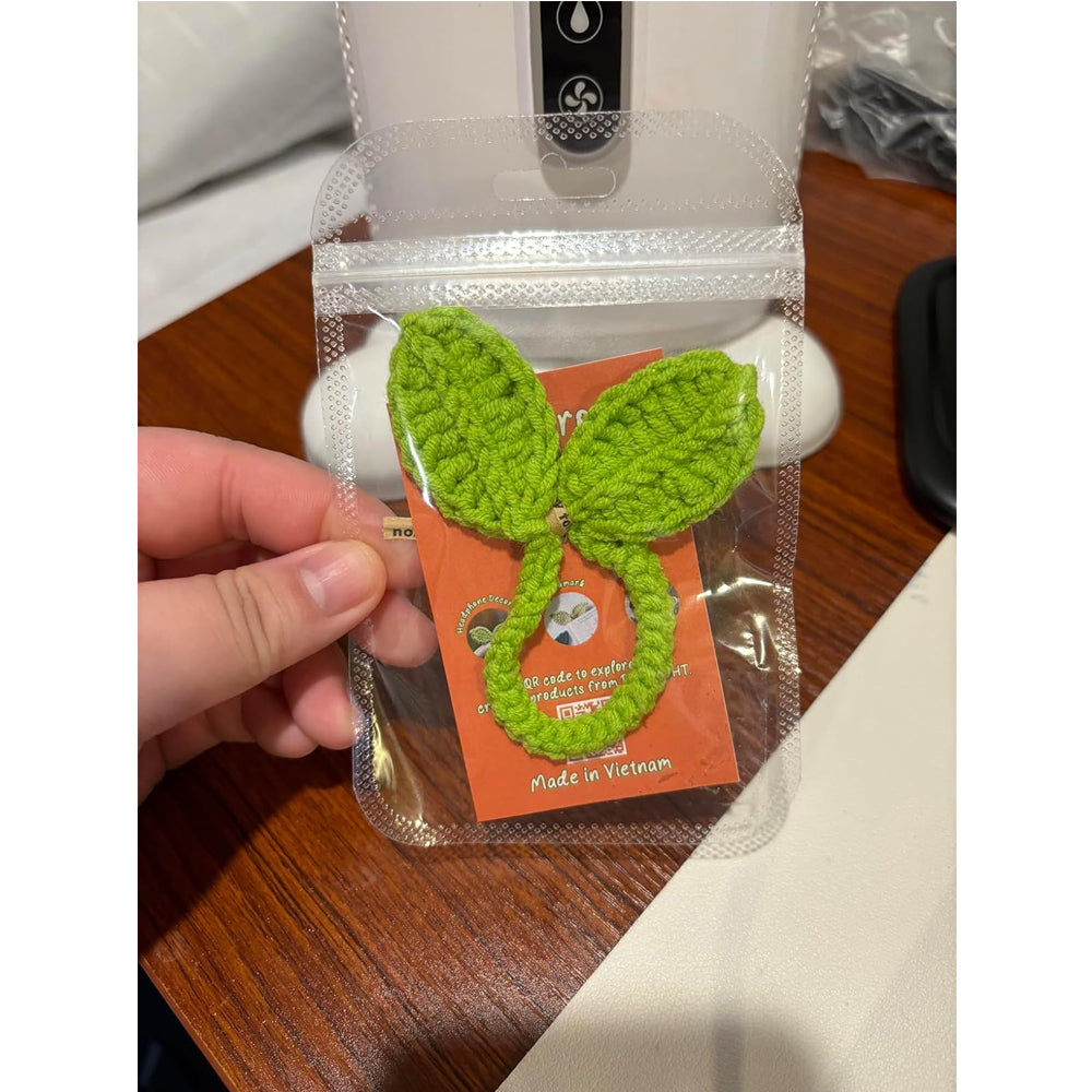 Cute Knitted Crochet Leaf Sprout - Multi-Functional Bookmark & Cable Tie
