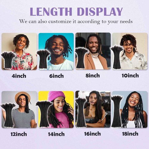 Teresa 100% Human Hair Dreadlock Extensions Dreadlock Extensions human hair Real Hair Dreadlock Extensions Permanent Loc Extensions Human Hair(0.8cm/6 Inch/40Strands)
