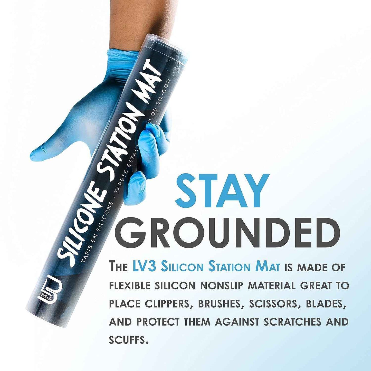 L3 Silicone Mat - Comfortable and Durable Non-Slip - Protects Against Scratches and Scuffs - Great for Barber and Hair Stylist Working Spaces (4 Pack)