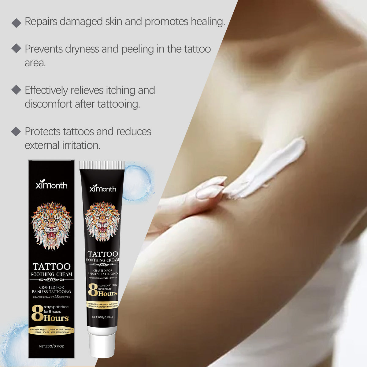 Tattoo Soothing Neck Cream Gentle Cleaning