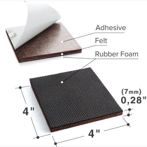 X-PROTECTOR Non Slip Furniture Pads - 8 pcs Premium Furniture Grippers 4"! Self-Adhesive Rubber Feet Furniture Feet - Ideal Non Skid Furniture Pad Floor Protectors - Keep Furniture in Place!