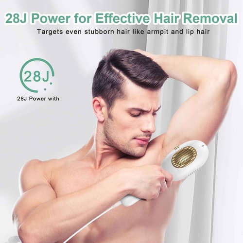 Lovsheme Sapphire Ice Cooling Hair Remove Device, Ice-cooling Device Hair Removal for Nearly Painless, Auto Flashing for Fast Full Body Hair Removal, White