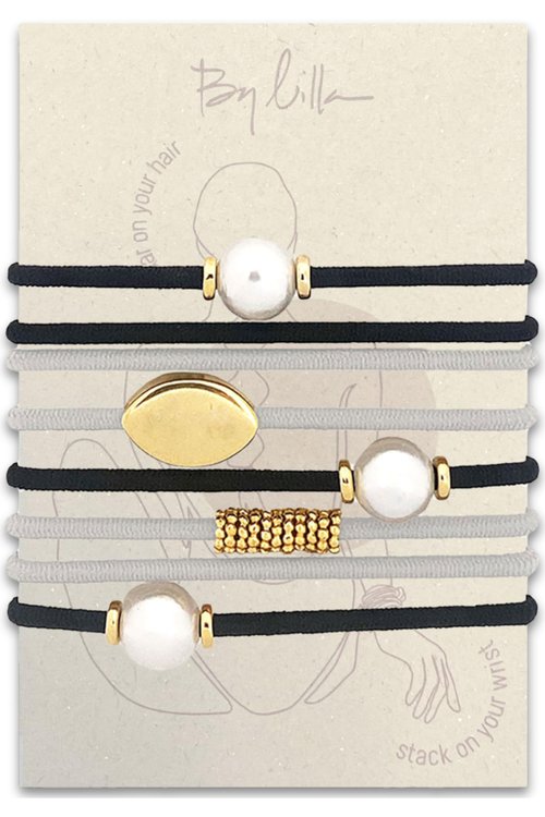 By Lilla Bracelet Hair Ties - Stretchy Hair Tie Bracelets - Decorative Handmade Jewelry for Women’s Wrist and Ponytail