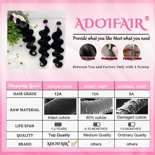 12A Body Wave Bundles Human Hair 18 20 22 Inch - 100% Unprocessed Human Hair Bundles Brazilian Raw Virgin Hair 3 Bundles Quick Weave Human Hair Extensions Natural Color