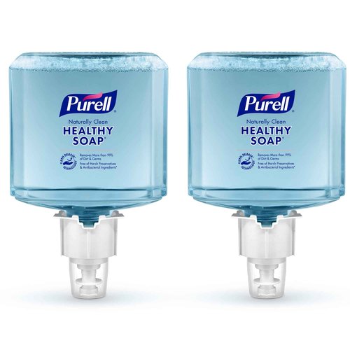PURELL Brand CLEAN RELEASE Technology (CRT) HEALTHY SOAP Naturally Clean Foam, Fragranced with Essential Oils, 1200 mL Refill for ES6 Soap Dispenser (Pack of 2) - 6471-02 - Manufactured by GOJO, Inc.