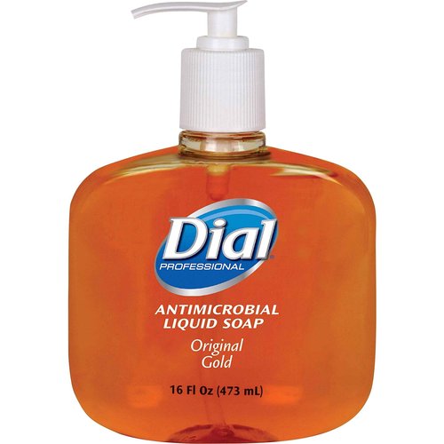 Dial Professional Gold Antibacterial Liquid Hand Soap, 16 OZ Pump Bottle (Pack of 12)