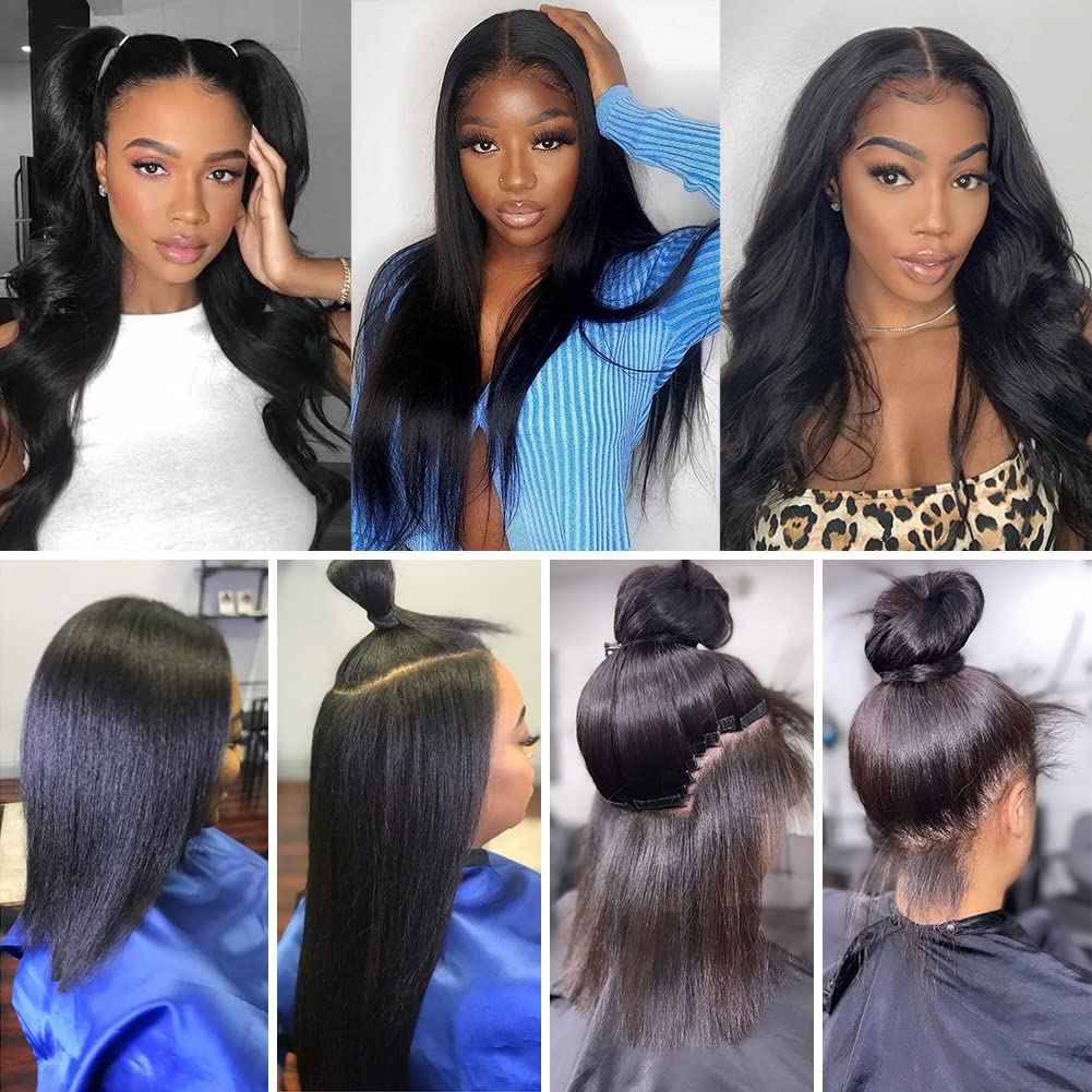 40PCS Tape in Hair Extensions Human Hair Yaki Straight Tape Ins Human Hair Extensions for Women Seamless Tape in Hair Extension Real Human Hair for Daily/Wedding/Party 80g/Pack(1B#, 14 Inch)