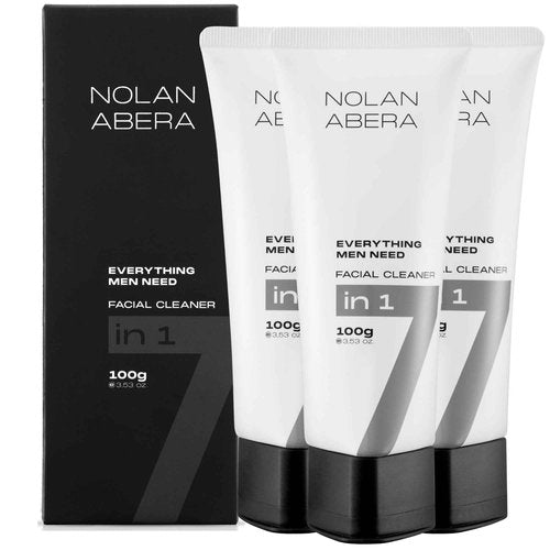 ABERA Nolan Daily Facial Cleanser for Men – Oil Control & Deep Cleansing, 3.53 oz 3 Pack