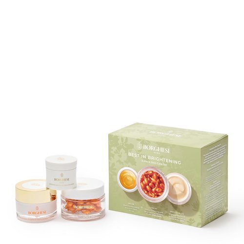 Borghese 3-Piece Best in Brightening Gift Set - Includes Firming Mask, Vitamin C Serum Capsules & Vitamin E Face Cream, Anti Aging Skin Care Set