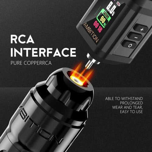 Ambition Lutin Rotary Tattoo Gun with Straight Drive Bar - Short Tattoo MachinePen with Brushless Motor Strong Power Low Vibration with RCA Cord for Professional Tattoo Artist