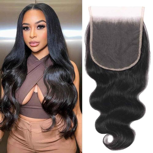 5X5 HD Lace Closure Body Wave Transparent Lace Closure 10A Brazilian Virgin Human Hair Closure Free Part Pre Plucked with Baby Hair (5x5 lace closure, 18inch)