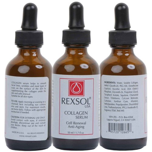 REXSOL Collagen Serum | With Vit C&E | Effective Anti Aging Serum For Face Care & Age Spot Remover | Anti Wrinkle Serum & Anti Aging Face Serum With Hyperpigmentation Treatment | Rapid Wrinkle Repair