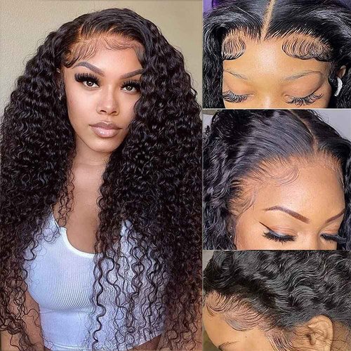 sterly Hidden Strap 360 Lace Front Wigs Human Hair 250% Density Straight HD Wigs with Drawstring Full Lace Wigs for Women Pre Plucked with Baby Hair 16 Inch