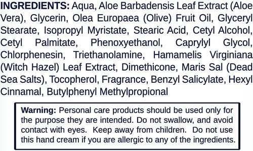 Natural Elephant Dead Sea Soothing Hand Cream with Dead Sea Minerals 3.4 fl oz (Pack of 10)