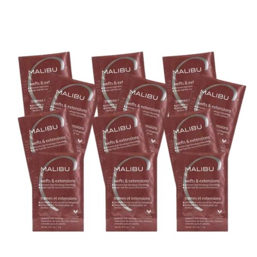 Malibu C Wefts & Extensions Wellness Hair Remedy (12 Packets) - Removes Build Up + Prevents Hair Breakage - Prepares Natural Hair for Hair Extension Application
