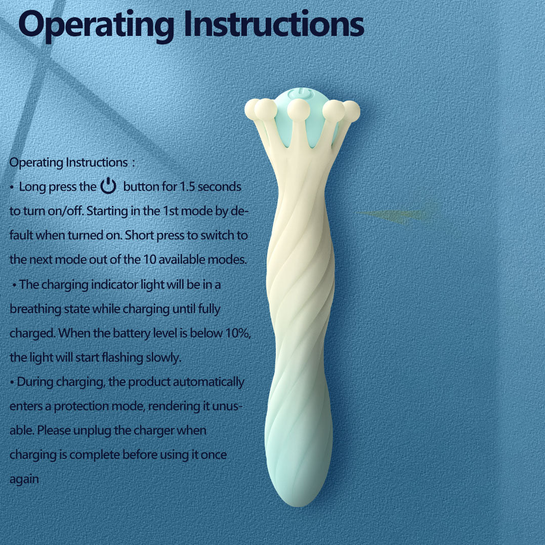 Mini Crown Vibrator - 10 Vibration Soft Silicone Clitoral Stimulator