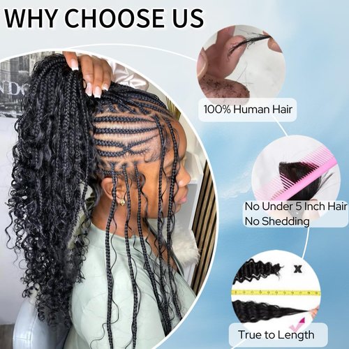 Human Braiding Hair for Boho Braids 26inch 100% human hair Water Wave Bulk Braiding Knotless No Weft Curly Bundles Human Hair Wet and Wavy Micro Hair Extensions Bulk 2 Bundles 100g hair Natural Color