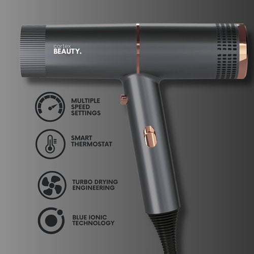 TurboBlade | Blue Ionic Technology for Pro Performance Drying - Gray