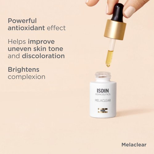 Isdinceutics Melaclear Dark Spot Correcting Serum for Face - Sun Spot Reducer that Contains Vitamin C and Antioxidants, to Even Skin Tone from Sun Exposure 0.5 FL OZ