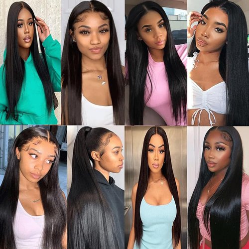 Xojao Bone Straight Lace Front Wigs Human Hair 13x4 HD Transparent Lace Frontal 180% Density 20 Inch