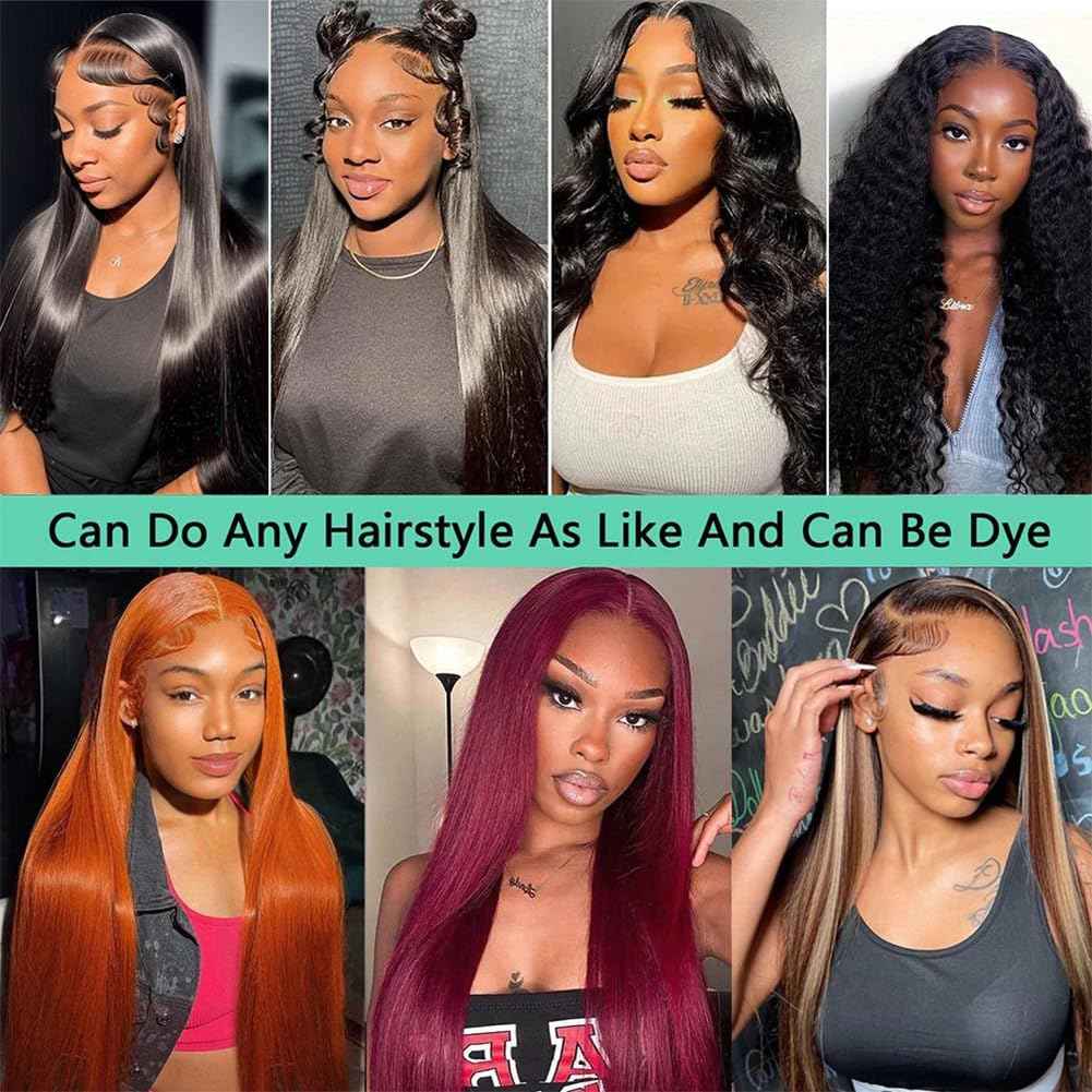 12A Straight Bundles with 2x6 Closure Human Hair 10 12 14 with 10 Inch 100% Unprocessed Brazilian Virgin Human Hair Weave Bundles with 2x6 HD Lace Closure