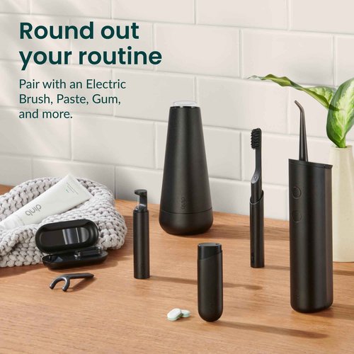 quip Water Flosser with Replacement Tip - Cordless Water Flosser with Adjustable Pressure - Teeth Cleaner Pick with 360 Degree Rotating Replaceable Tip, Rechargeable Water Dental Pick - All-Black