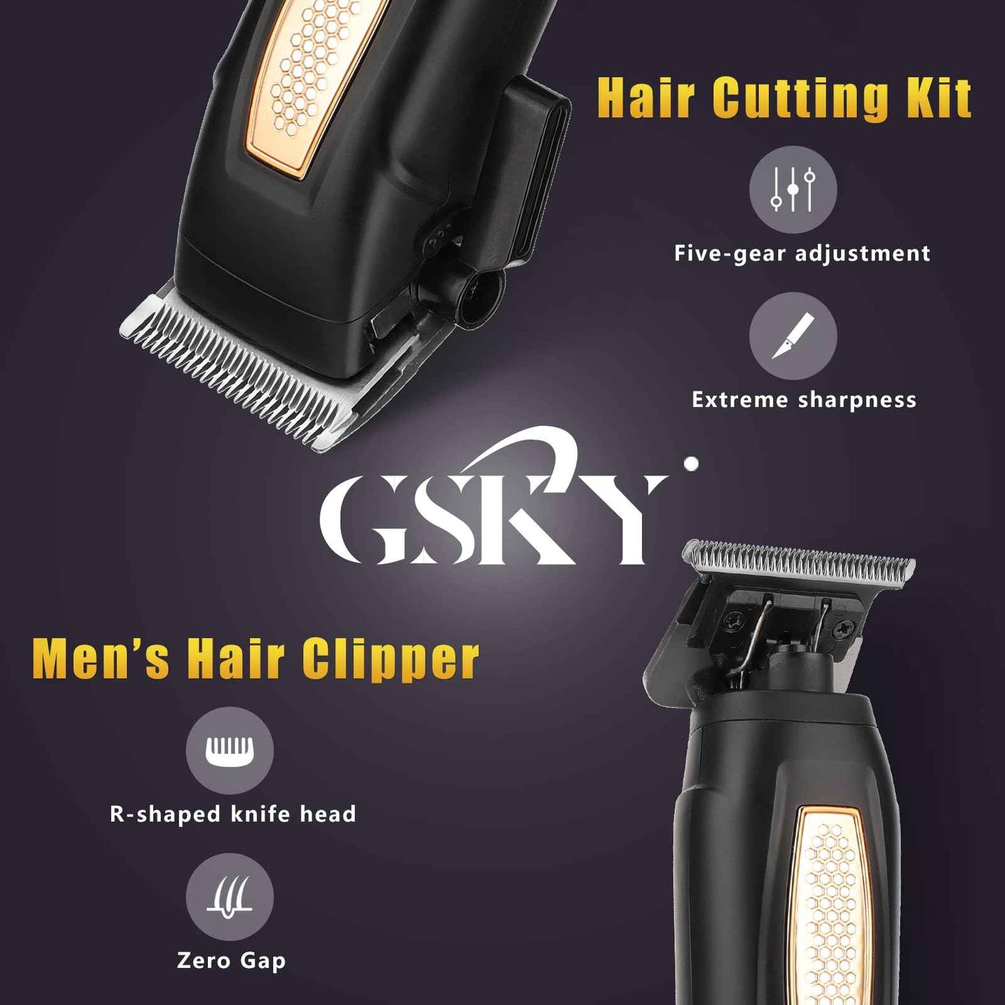 GSKY Mens Hair Clipper, Hair Cutting Kit, Beard Trimmer for Men, Foil Shavers, Hair Trimmer Barber Clippers Set, Mens Clippers and Grooming Set, Barber Trimmers Professional, Beard Shaver for Men