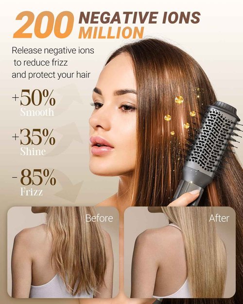 IBAYS Hair Dryer Brush 6 in 1 Professional Hot Air Styler, 110,000 RPM High-Speed Negative Ionic Hair Dryer, Auto Wrap Curler Frizz-Free Blow Dryer Brush for Curling Volumizing Straightening Styling