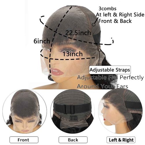 FunMatic ANGEL GIRLS Body Wave Lace Front Wigs Human Hair 13x6 HD Lace Front Wig Human Hair Pre Plucked (body wave, 20 inch)