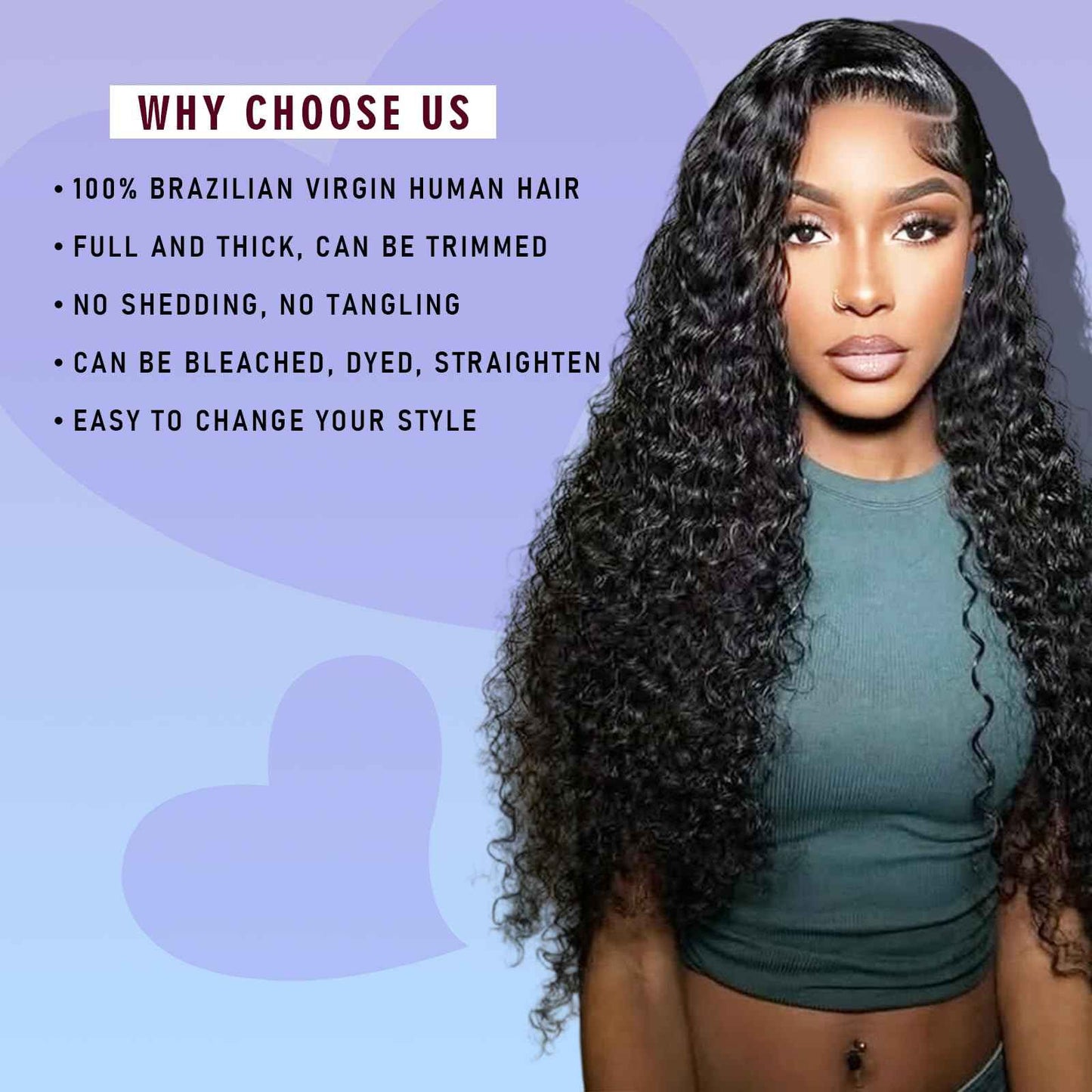 Geomone Water Wave Bundles Human Hair 10A Brazilian Unprocessed Virgin Human Hair Curly Human Hair Bundles Wet and Wavy Hair 14 16 18 Inch Double Weft Thick and Full Natural Black