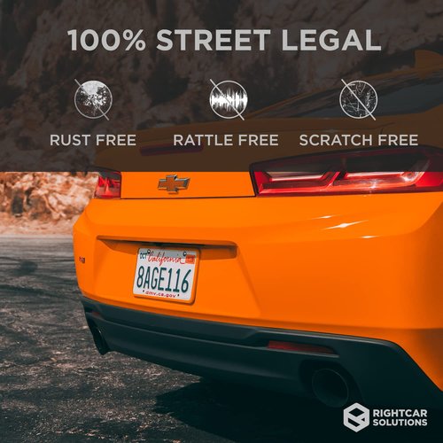 Rightcar Solutions Silicone License Plate Frames | The Original Premium Grade Silicone Car Plate Frame | Rust Proof, Rattle Proof, Weather Proof License Plate Holder (Orange)