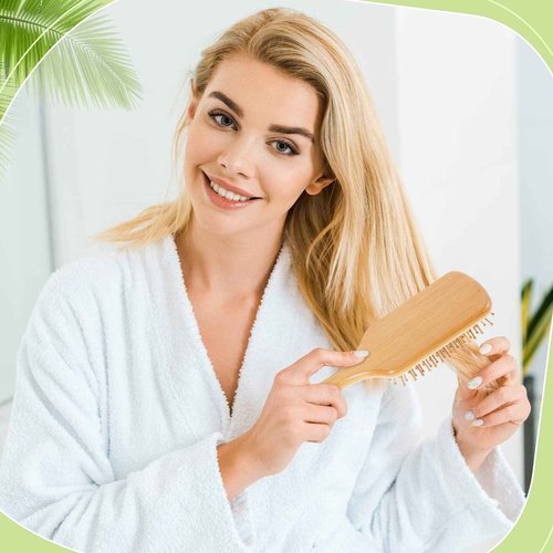 Tessco for you 24 Pcs Bamboo Hair Brushes for Women Bulk Wooden Paddle Brush Scalp Massage Bamboo Bristles Anti Static Men Engraving DIY Gift for Wedding Teacher(Wood Color)