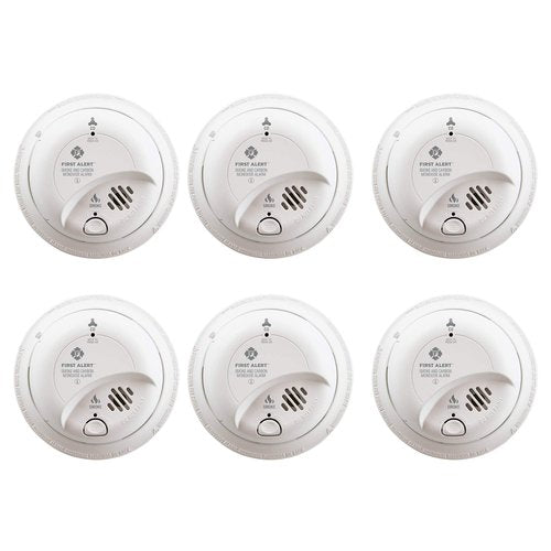 First Alert BRK SC9120B-6 Hardwired Smoke and Carbon Monoxide Detector (CO) with Battery Backup. 6-Pack , White
