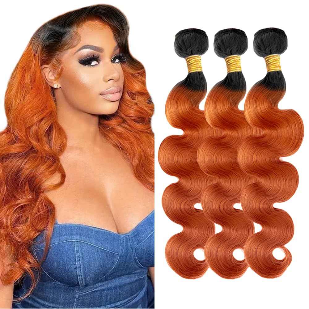 28 30 32 inch Ombre Human Hair Bundles 350 Body Wave Bundle Ombre Bundles Human Hair CnumGunm Ginger Body Wave Bundle 300g